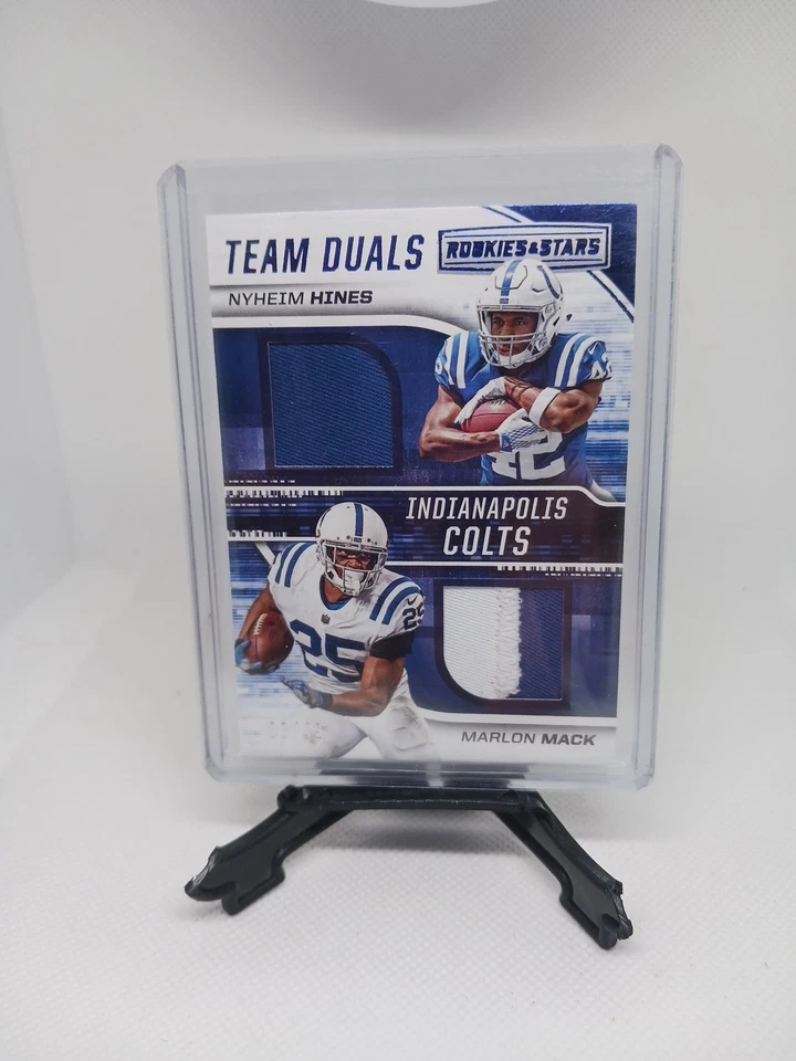 2018 Rookies & Stars Team Duals Relics Prime /49 Marlon Mack Nyheim Hines RC - Image 4 of 4