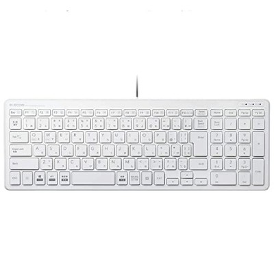 ELECOM Wired Compact Keyboard Pantograph Type Slim [White] TK-FCP097WH (Japan