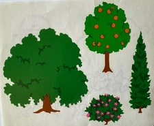 GREEN TREE ASSORTMENT Stickers(4pc)Mrs.Grossman’s •Pine•Fruit•Garden•Card Making