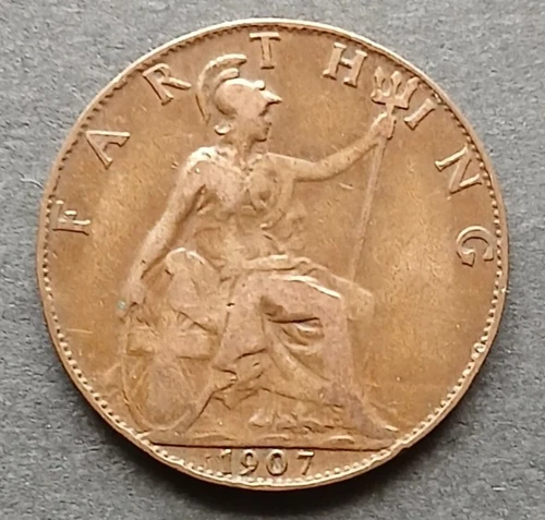 1907 Edward VII Farthing — photo from the most recent tracked eBay sale