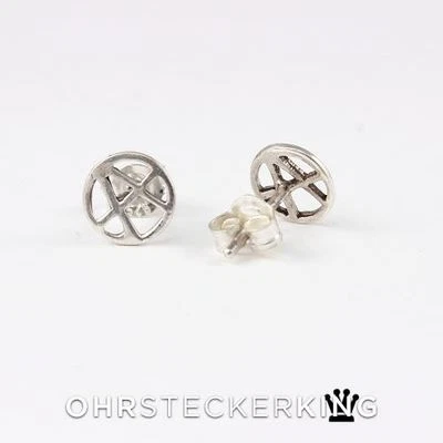 Ohrstecker Anarchie Echt Silber (925-Silber) Neu - Bild 1 von 4