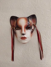 Clay Art Co Vintage 70's "About Face" Cat Woman Wall Decor