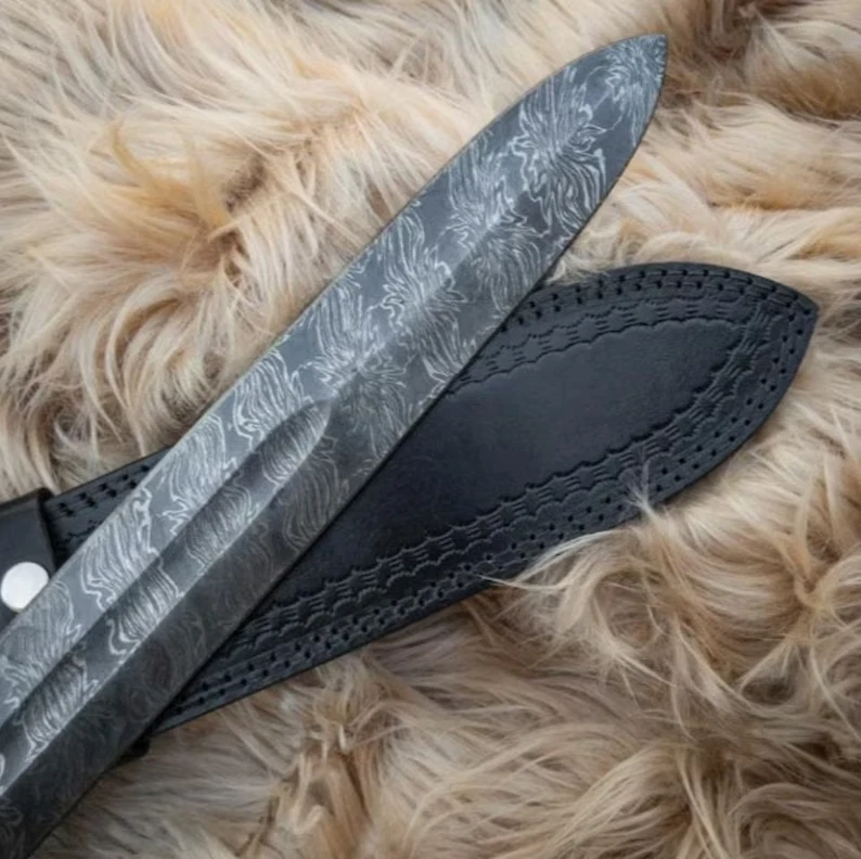 Espada vikinga de acero Damasco forjada a mano afilada lista para batalla espada medieval regalo Foto 2 de 4
