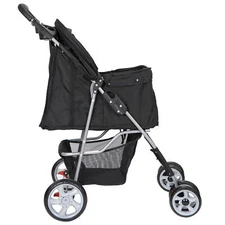 Dog Stroller Pet Travel Carriage w/Foldable Carrier Cart &Cup Holder  4 Wheeler