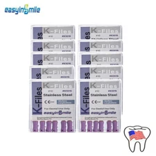 10Packs Dental Endo K file Hand Use Endodontic Files #10 25mm Stainless Steel
