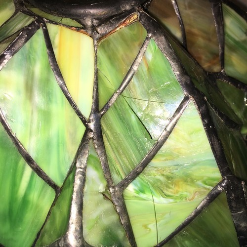 Tiffany Style Tropical Palm Tree Leaves Stained Glass Lamp Shade 3D Read Descrp - Picture 15 of 24