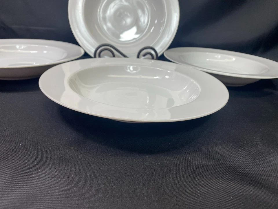 Set of 4 ~ Dansk "WINTERWHITE" Porcelain ~ Pasta / Soup Bowls ~ 9" - Image 4 of 4