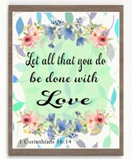 Wall Art Printable of Blue & Multi-Color with Quote in Multiple Sizes