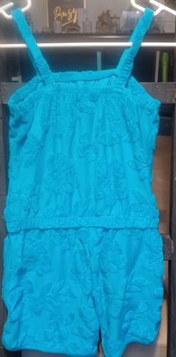 cat and jack girls Blue Romper With Floral Design - Picture 2 of 11