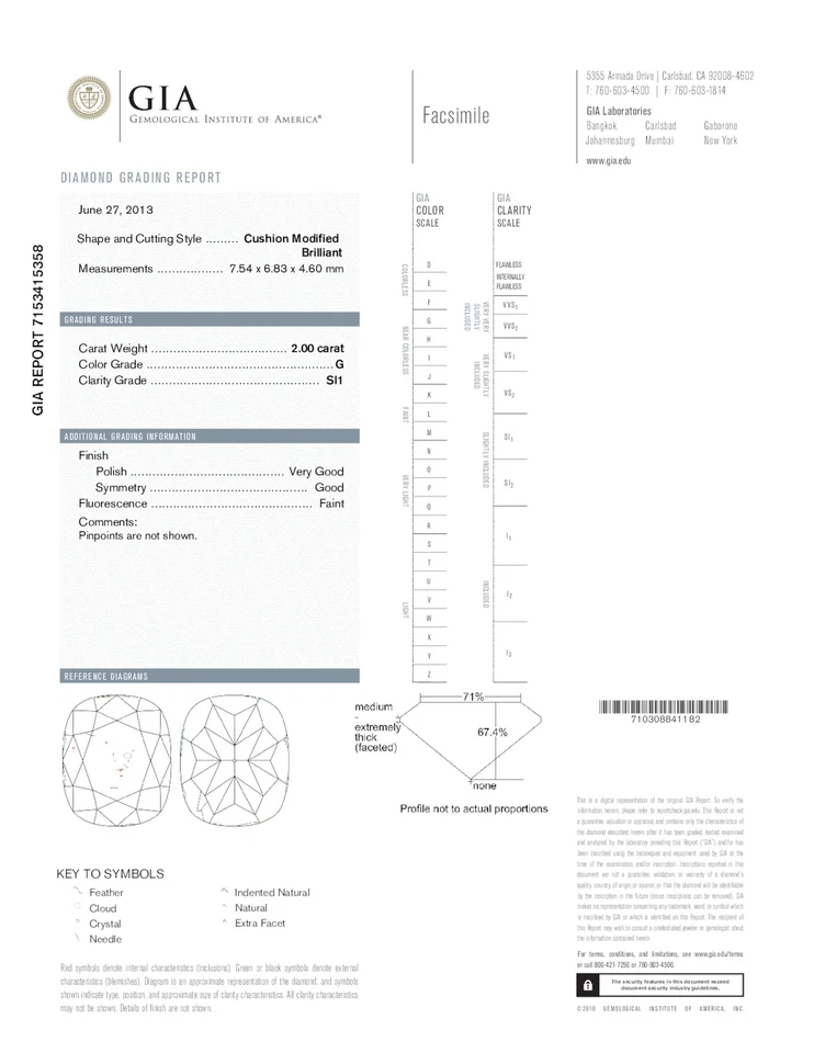 Natural Loose Diamond, 2 TCW G Cushion, SI1 GIA Certified Real Jewelry For Her - Image 2 of 4