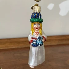 Merck Family's OLD WORLD CHRISTMAS Santa Lucia Swedish Girl Blown Glass Ornament