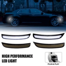 For 2015-2023 Chrysler 300 300C 300S 4x Front Rear Bumper LED Side Marker Lights