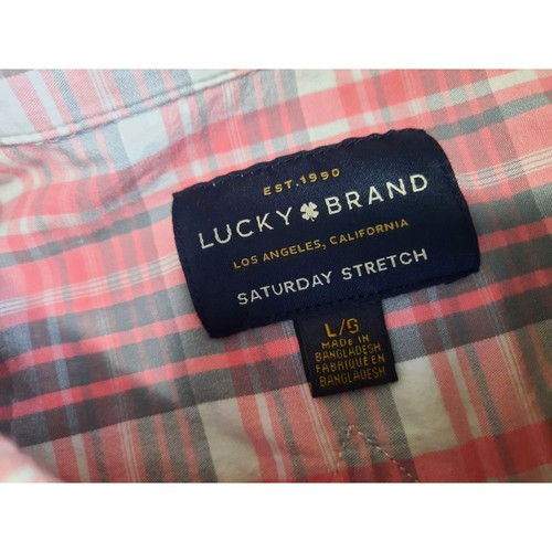 Lucky Brand Men Large Saturday Stretch Long Sleeve Multi-Color Button Shirt - Picture 4 of 6
