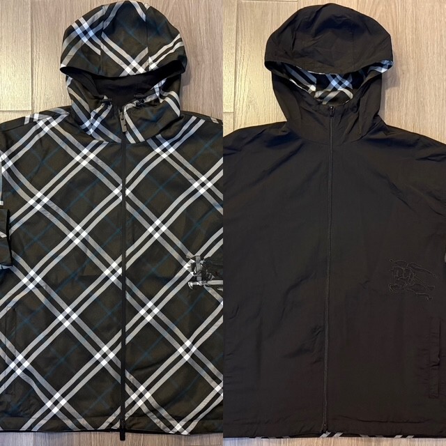 Burberry バーバリー TRAFFORD REVERSIBLE JACKET Burberry Reversible Check Trafford Jacket black snug 52 XL