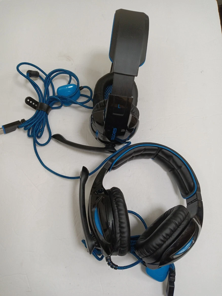 Lot of 2 SA 901 Sades 7.1 Stereo Deep Bass Surround Pro Gaming Headset untested