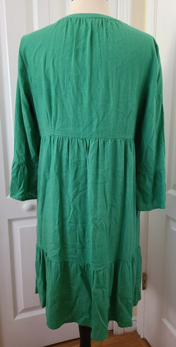 J. JILL Kleid Größe Small 3/4 Arm Midi Fit Flare Poll On Leinen - Bild 3 von 9