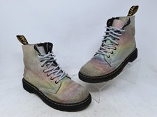 Dr. Doc Martens 1460 Pascal J Iridescent Rainbow Shimmer Sparkle Boots Size 3