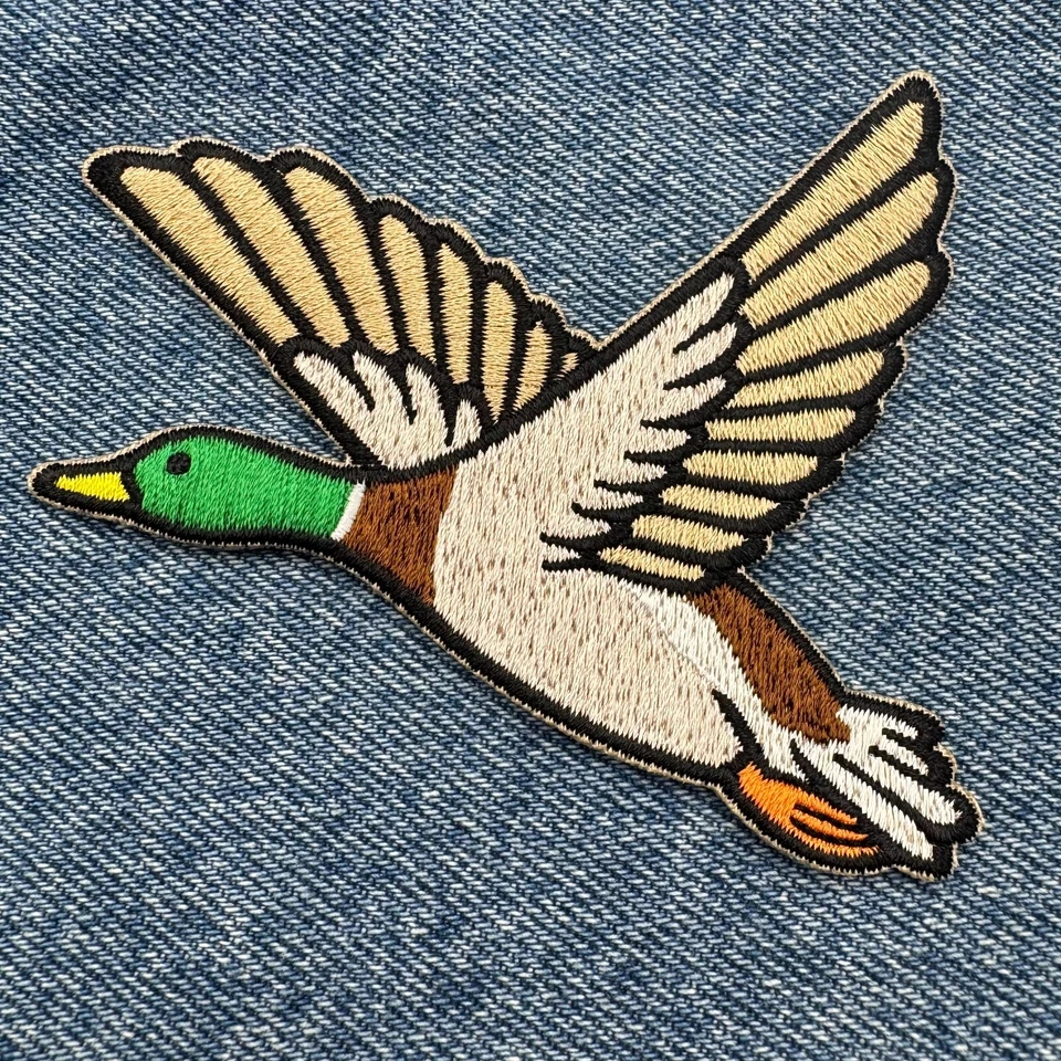 MALLARD DUCK iron-on PATCH embroidered BIRD ANIMAL HUNTING SOUVENIR APPLIQUE new - Image 3 of 4