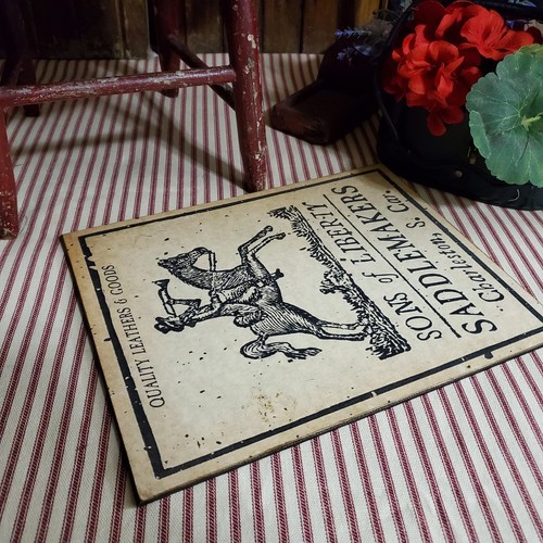 OLD COLONIAL FOLK PRIMITIVE VINTAGE STYLE AMERICA LIBERTY SADDLEMAKER HORSE SIGN - Picture 8 of 10
