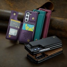 For Samsung Galaxy Z Fold 7 6 5 4 Fold 3 5G RFID Blocking Leather Wallet Case