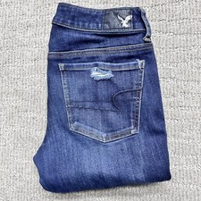 American Eagle Women's Size 4 Jeggings 360 Degree Super Stretch Distressed