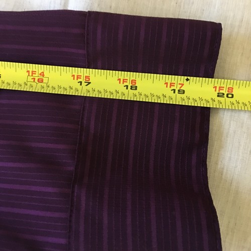 Ninety Womens Shirt M Stretch Maroon Striped Collared Buttons Up Long Sleeves - Picture 14 of 14
