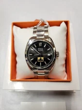 NEW - ESQ Movado Men’s Silver Tone Watch 2012 Black Face Date With Box and Tag