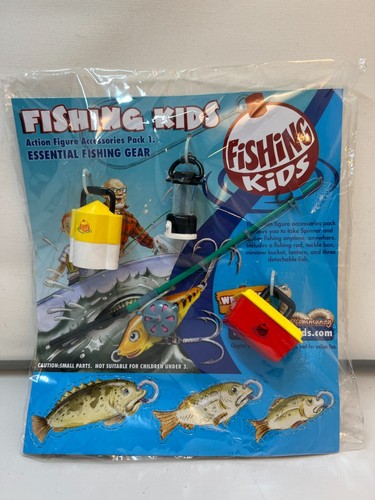 8" Fishing Kids Toy Figure Boy Red Hair Red White Striped Shirt Accessories - Picture 3 of 11