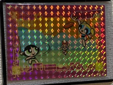 2000 Artbox Powerpuff Girls Pink Prismatic Foil Card #P10 Throw Harder NM
