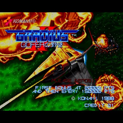 Used Gradius II New Version Arcade Game PCB P.C.Board TWIN 16 Konami Shooting