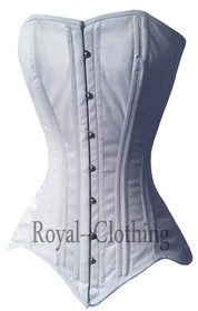 Heavy Duty Double Steel Boned Long Line Overbust waist Trainer Cotton Corset