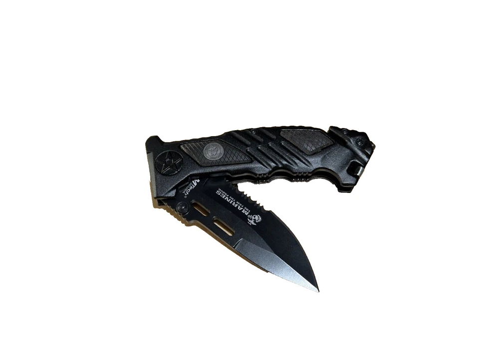 MTech USA Folding Knife 8.75inch Black Officially Licensed USMC Marines M-1023BK - image 4 of 4