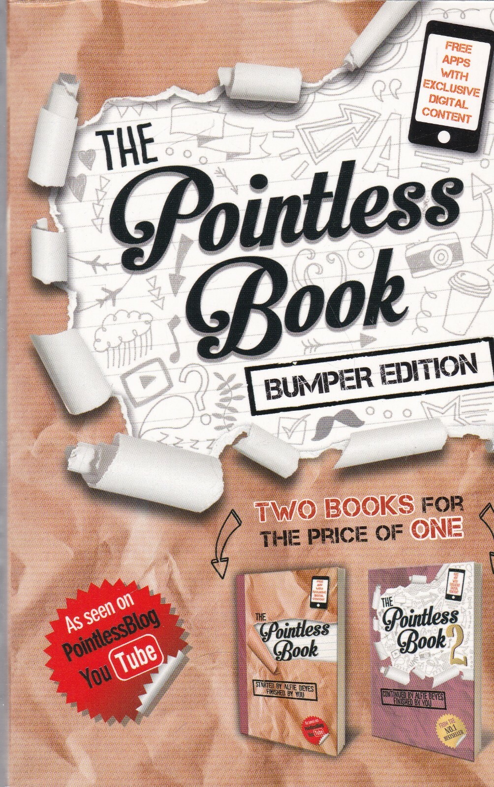 THE POINTLESS BOOK BUMPER EDITION by ALFIE DEYES (2 BOOKS IN 1) PAPERBACK
