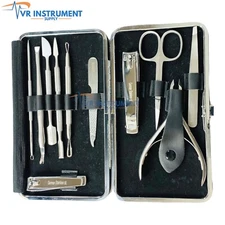 11 PCS Pedicure / Manicure Set Nail Clippers Cleaner Cuticle Grooming Kit Case