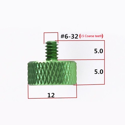UNC 6#-32x5mm Aluminio Anodizado Moleteado Tornillos para Pulgar Cabeza Plana Agarre Pernos - Imagen 3 de 5