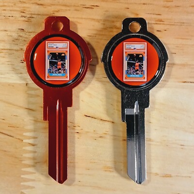 2x Michael Jordan PSA Nickel/Titanium Epoxy Deco Keys KW1 #66 Kwikset House Keys