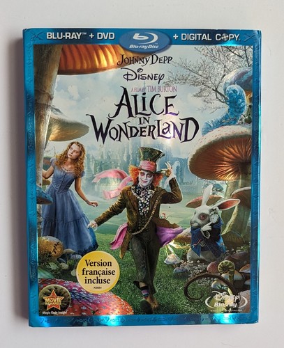 Alice in Wonderland 3-Disc Set Blu-ray/DVD, 2010 Fantasy Action Drama - Foto 1 di 6