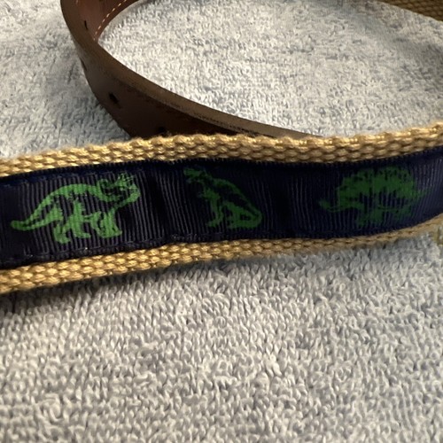 Wembley Navy Khaki Dino Dinosaur Size XS X-Small 19-21 Boy Kids Belt Leather - Picture 4 of 5