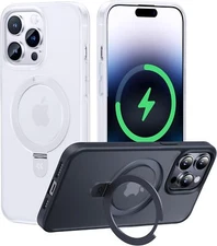 CASEKOO iPhone 14 Pro Max Translucent White Case, Mag Stand, Mil Drop, 6.7"