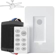 Universal Ceiling Fan Remote Control Kit,Wireless Wall Mounted white 