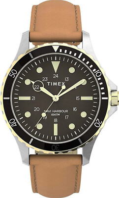 Timex TW2U55600 Navi Men's Analog Watch Brown Leather Strap