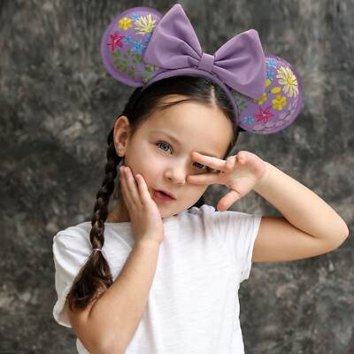 New Disney Parks Headband Purple Flowers Loungefly Minnie Mouse Ears. Loungefly Disney. Parks Anniversary Flower Minnie Ear cute  main image 4