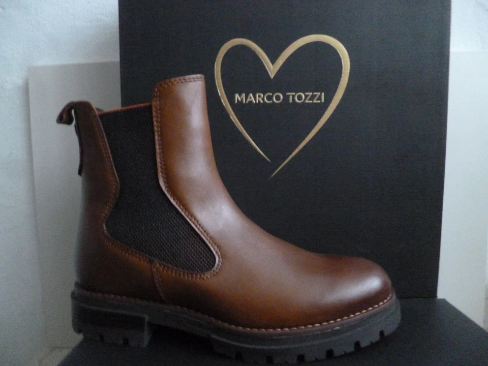 Marco Tozzi Boots Ankle Boots Shoes Leather Brown 25408 - Image 2 of 4