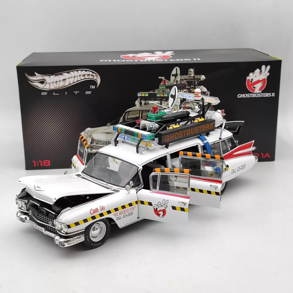 1 18 HOT WHEELS Cadillac Ghostbusters II ECTO 1A Elite X5470