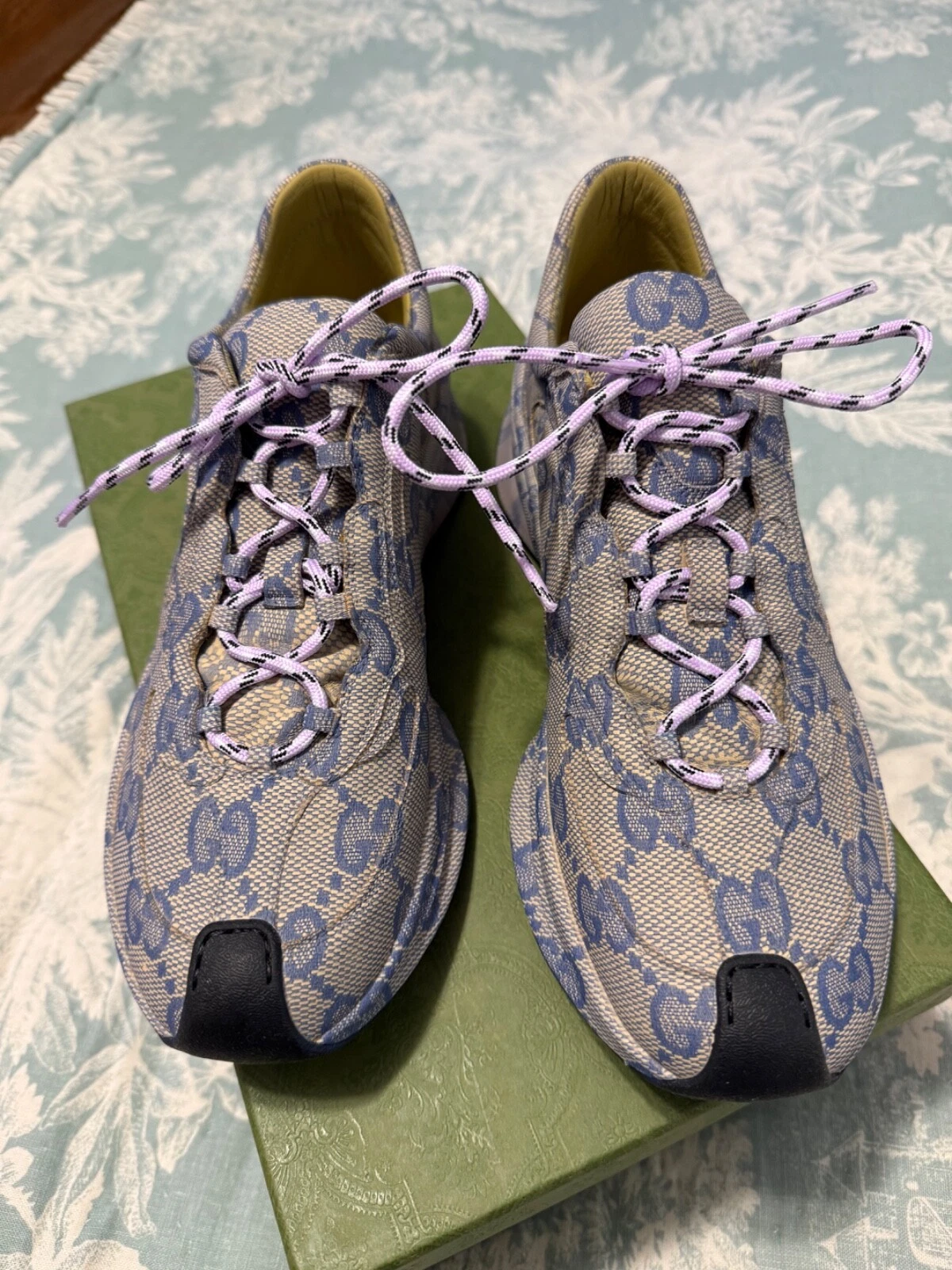 Baskets Gucci GG Logo Ultralight Run cuir/toile taille EU40
