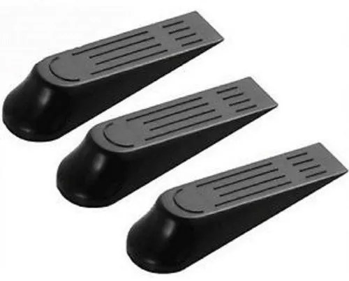 BLACK Plastic DOOR STOPPER Wedges Door Stop Black KEEP DOOR OPEN UK Seller - Picture 3 of 3