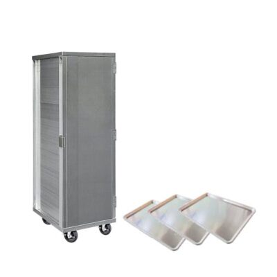 CenPro Enclosed Aluminum Pan Rack, 20 Pan, w/ (24) 16 Gauge Sheet Pans Included
