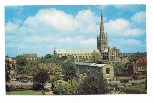 The Cathedral, Norwich Vintage Postkarte 60er Jahre