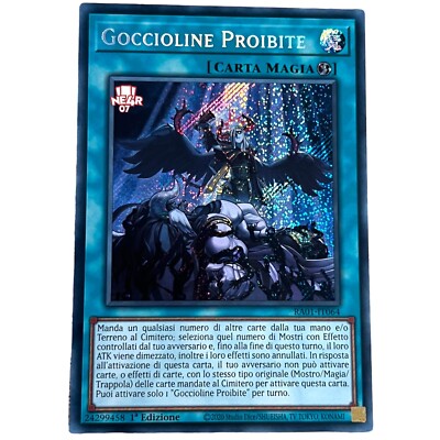 Yu Gi Oh ITA 1Ed Rara Secreta Ra01-IT064 Gotas Prohibidas