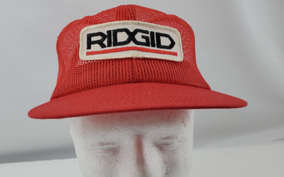 #ad #ad VTG 80s Ridgid Tools All Mesh Patch Snapback Trucker Hat Cap Red Louisville USA $19.00